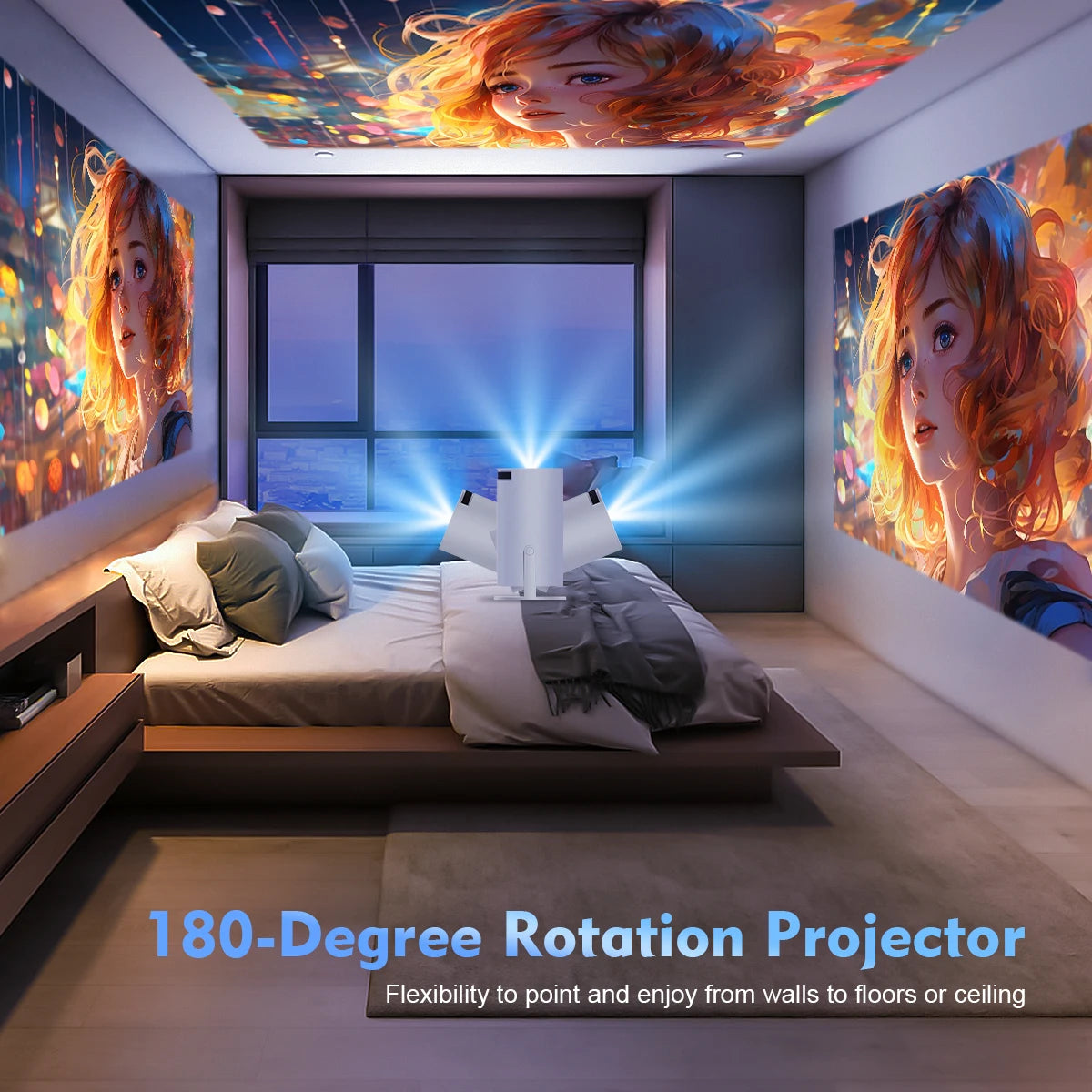 HY300 Pro 4K Smart Projector – Android 11, Dual WiFi6, BT5.0, 260 ANSI, 1080P Supported, Home & Outdoor Cinema