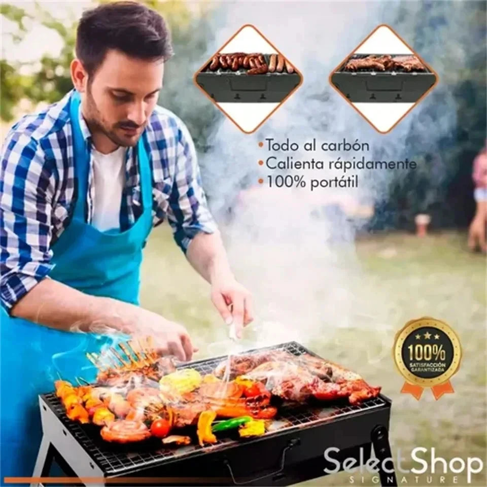 Portable Stainless Steel Charcoal BBQ Grill – Mini Outdoor Cooking Tool Kit for Camping, Picnic & Beach