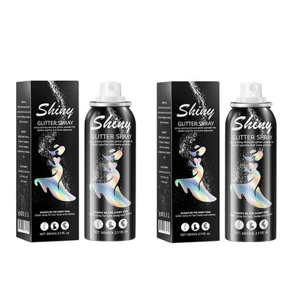 [Buy 1 Get 1 Free] Body Glitter Spray for Skin & Hair – Long-Lasting, Quick-Drying Silver Shimmer – Festival, Rave, Stage & Prom Makeup Glitter – 2.11 Fl Oz
