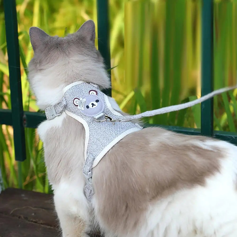 Luxe PawFit Adjustable Pet Harness Vest Breathable & Stylish for Cats & Small Dogs