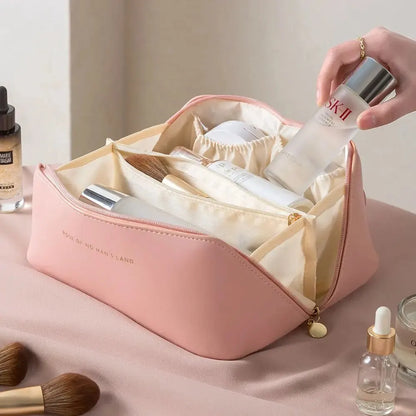Luxury Travel Makeup Organizer Bag – Cosmetic Toiletry Case with Zipper for Women | Elegant Storage Pouch for Beauty Essentials