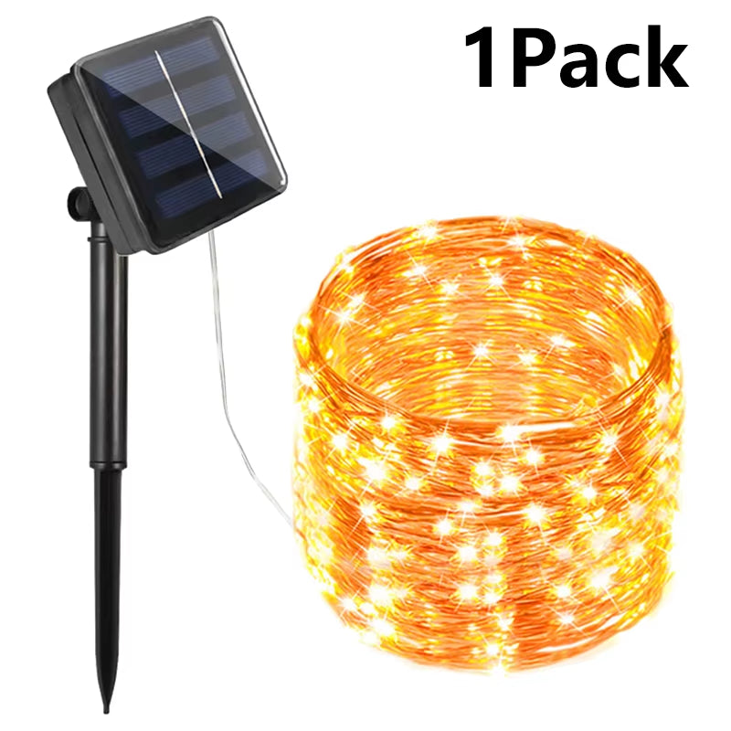 Solar LED Fairy String Lights – 7M/12M/22M/32M Waterproof Outdoor Decorative Lights for Garden, Patio, Christmas, and Parties