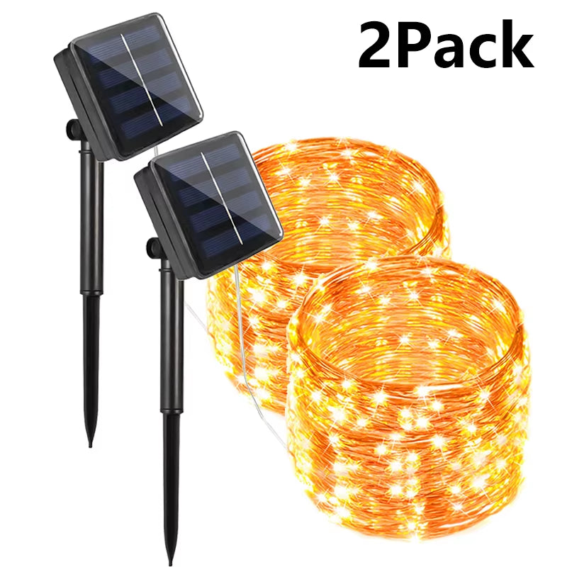 Solar LED Fairy String Lights – 7M/12M/22M/32M Waterproof Outdoor Decorative Lights for Garden, Patio, Christmas, and Parties