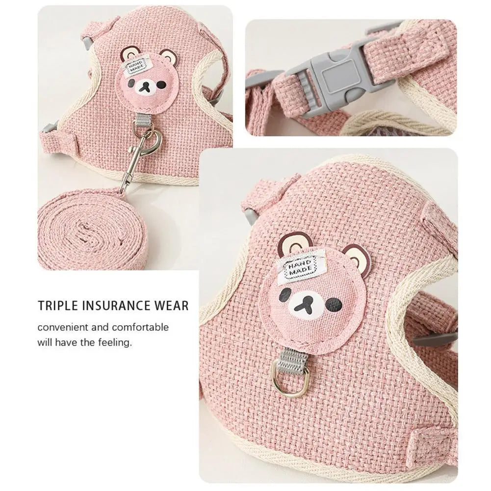 Luxe PawFit Adjustable Pet Harness Vest Breathable & Stylish for Cats & Small Dogs