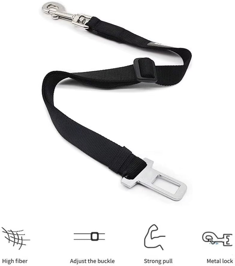 Adjustable Pet Car Seat Belt – Safety Harness Lead Clip for Dogs & Cats, Secure Vehicle Restraint for Travel