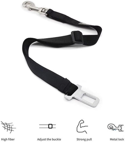 Adjustable Pet Car Seat Belt – Safety Harness Lead Clip for Dogs & Cats, Secure Vehicle Restraint for Travel