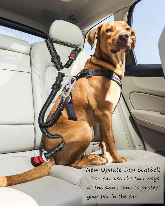 Adjustable Pet Car Seat Belt – Safety Harness Lead Clip for Dogs & Cats, Secure Vehicle Restraint for Travel