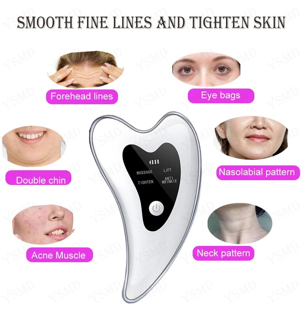 Electric Face & Neck Lifting Massager – Anti-Wrinkle Skin Tightening Tool with Gua Sha Scraping for Double Chin & Facial Care