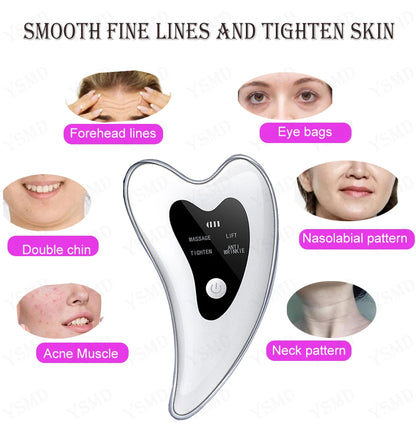 Electric Face & Neck Lifting Massager – Anti-Wrinkle Skin Tightening Tool with Gua Sha Scraping for Double Chin & Facial Care