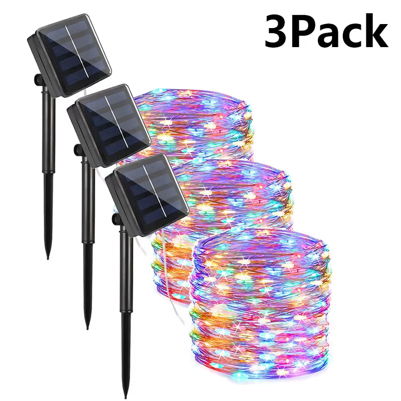 Solar LED Fairy String Lights – 7M/12M/22M/32M Waterproof Outdoor Decorative Lights for Garden, Patio, Christmas, and Parties