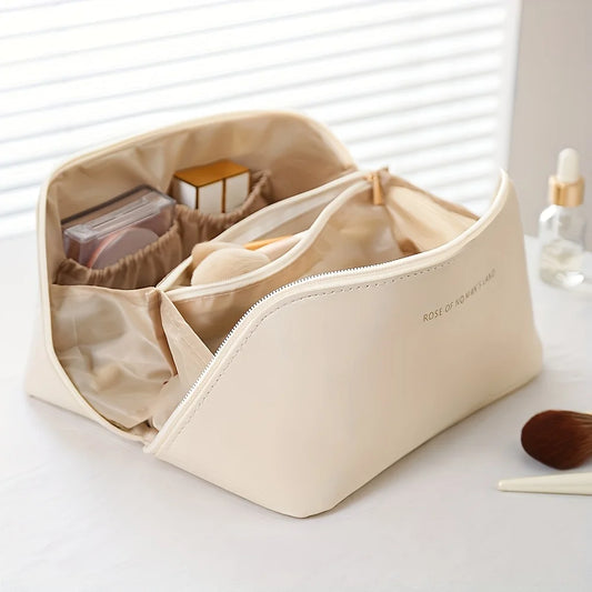 Luxury Travel Makeup Organizer Bag – Cosmetic Toiletry Case with Zipper for Women | Elegant Storage Pouch for Beauty Essentials