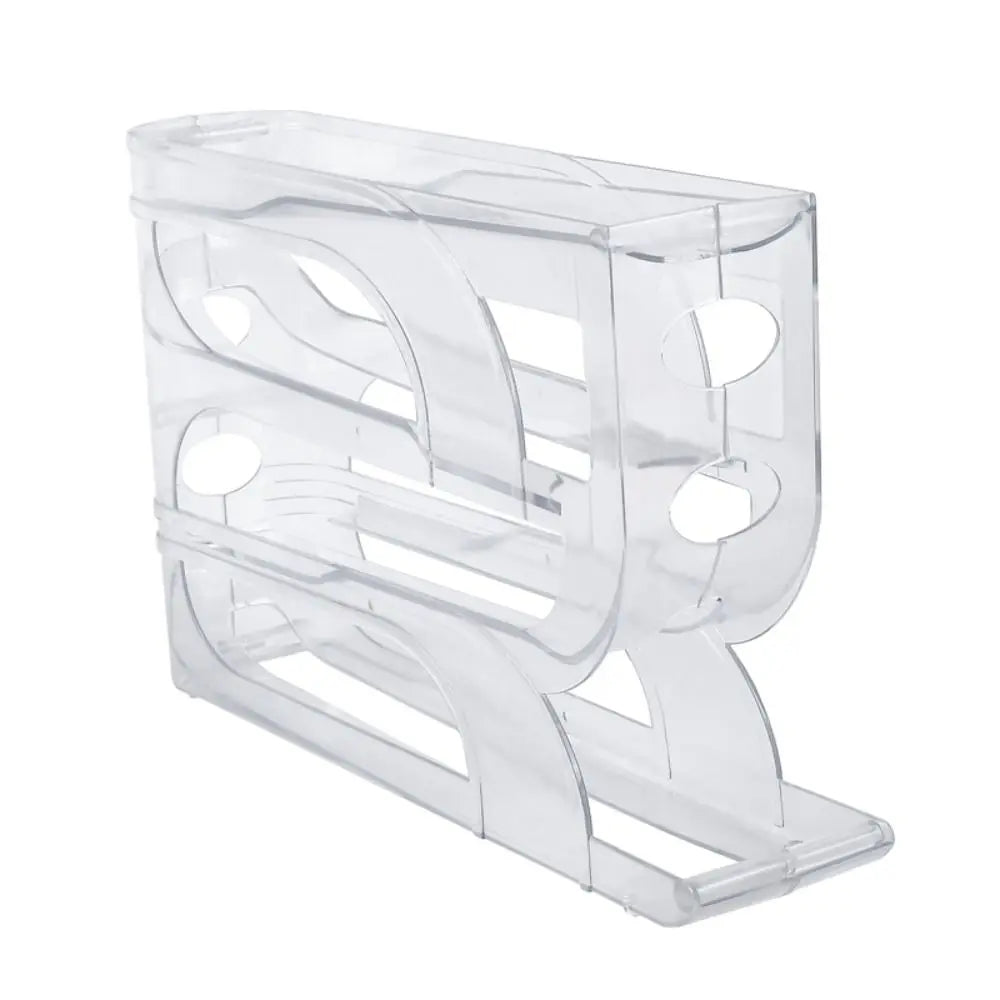 Large Capacity 4-Tier Automatic Egg Roller – Space-Saving Refrigerator Egg Storage Box for Kitchen Organization
