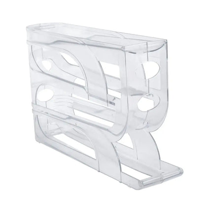 Large Capacity 4-Tier Automatic Egg Roller – Space-Saving Refrigerator Egg Storage Box for Kitchen Organization