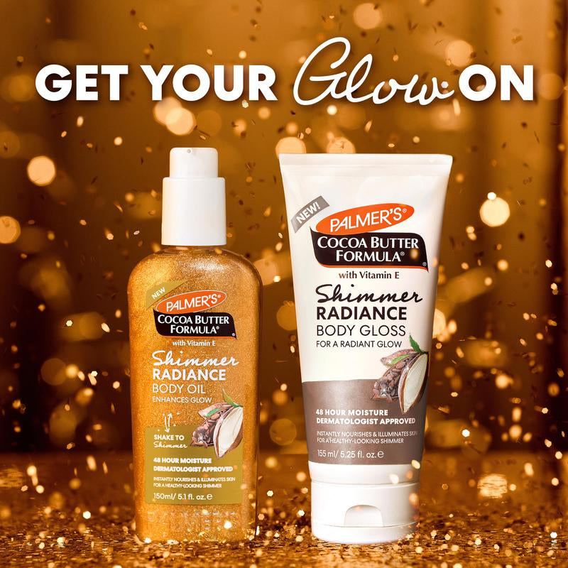 Palmer's Cocoa Butter Shimmer Radiance Bundle – Nourishing Body Lotion & Oil Set for Glowing, Hydrated Skin