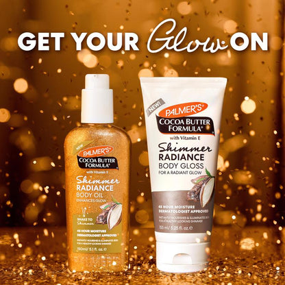 Palmer's Cocoa Butter Shimmer Radiance Bundle – Nourishing Body Lotion & Oil Set for Glowing, Hydrated Skin