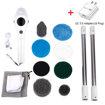 8-in-1 Electric Cleaning Brush – Cordless Rotating Scrubber for Bathroom, Kitchen & Home