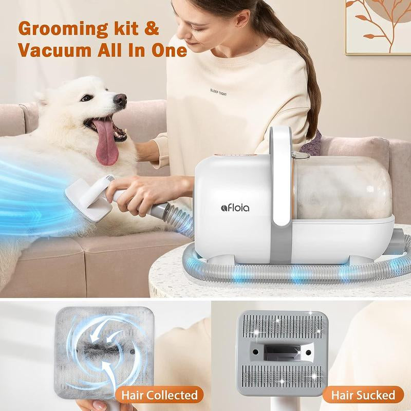 All-in-One Pet Grooming Vacuum Kit – Low Noise Dog Clippers, Deshedding Brush & Hair Remover Tools for Easy At-Home Grooming