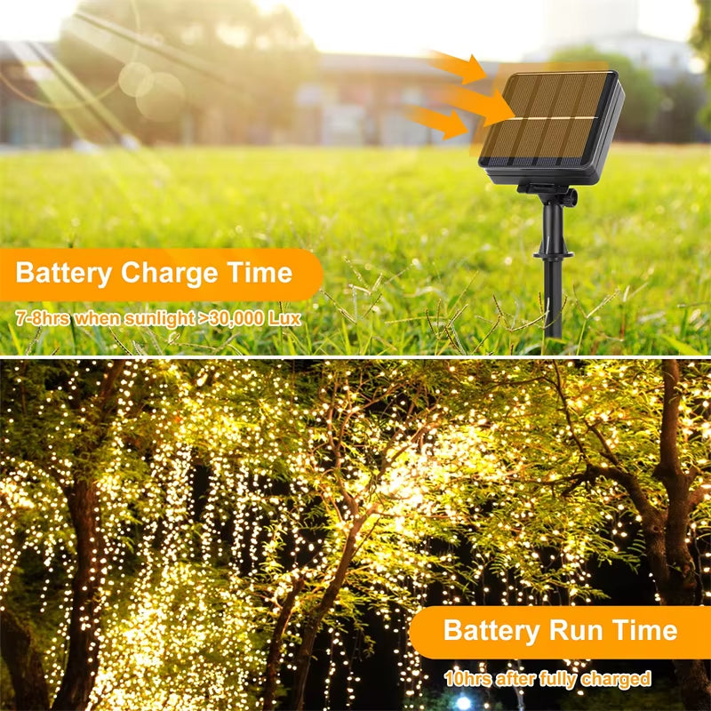Solar LED Fairy String Lights – 7M/12M/22M/32M Waterproof Outdoor Decorative Lights for Garden, Patio, Christmas, and Parties