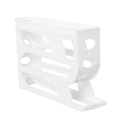 Large Capacity 4-Tier Automatic Egg Roller – Space-Saving Refrigerator Egg Storage Box for Kitchen Organization