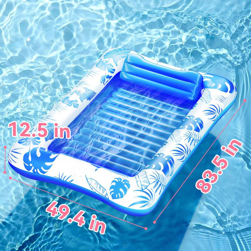 Inflatable Tanning Pool Lounge – 83″ x 49″ Sunbathing Float with Cup Holder | 2025 Adult Sun Tan Tub in Blue, Pink & Gold
