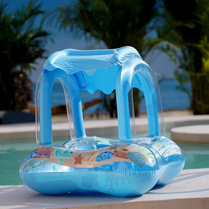 Inflatable Baby Pool Float with Canopy – Toddler Swim Seat Ring for Beach, Bathtub & Summer Water Fun
