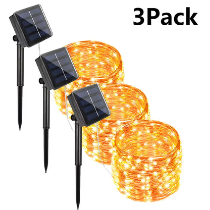 Solar LED Fairy String Lights – 7M/12M/22M/32M Waterproof Outdoor Decorative Lights for Garden, Patio, Christmas, and Parties
