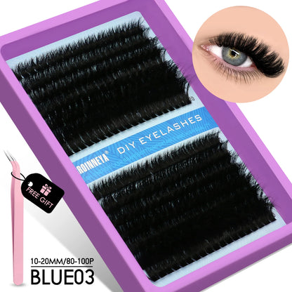 Cluster Lashes Kit – Fluffy Faux Mink Individual Lashes for Salon-Quality Volume