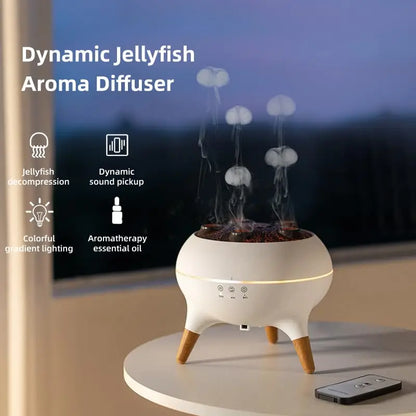 Dynamic Jellyfish 250ml Essential Oil Diffuser & Air Humidifier with Remote Control and 7-Color LED Night Lights – Ideal for Bedrooms & Relaxation Spaces