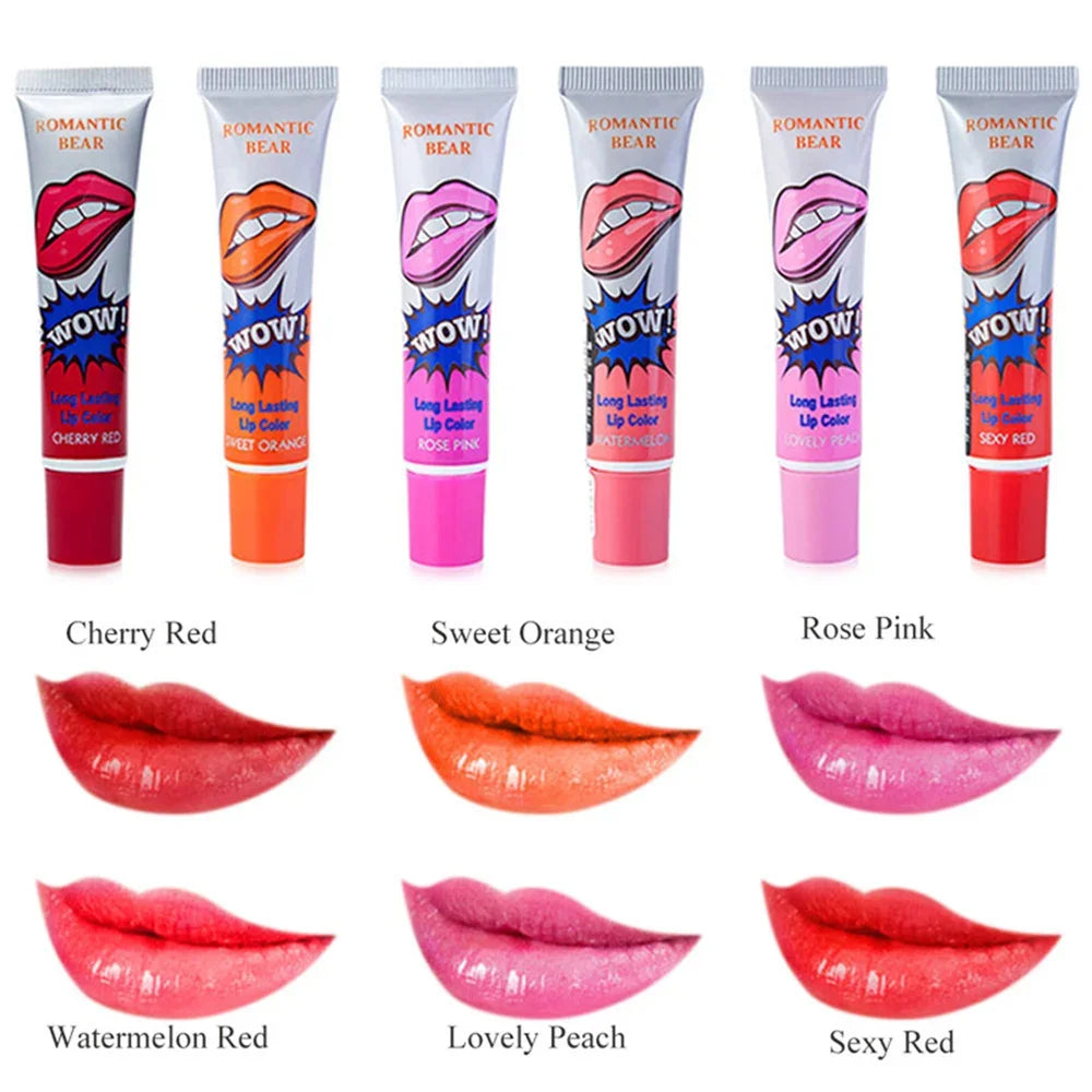 Magic 6-Color Peel-Off Lip Tattoo Set – Waterproof, Long-Lasting, No-Fade Liquid Lip Ink Gloss