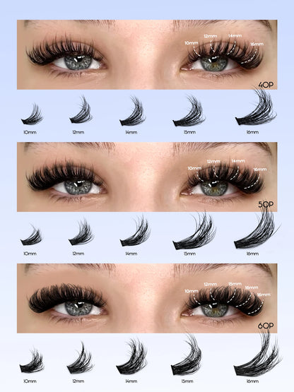 Cluster Lashes Kit – Fluffy Faux Mink Individual Lashes for Salon-Quality Volume