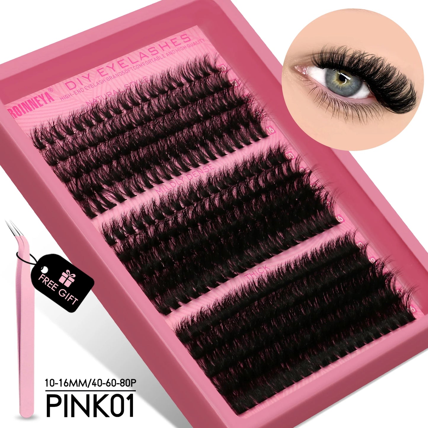 Cluster Lashes Kit – Fluffy Faux Mink Individual Lashes for Salon-Quality Volume