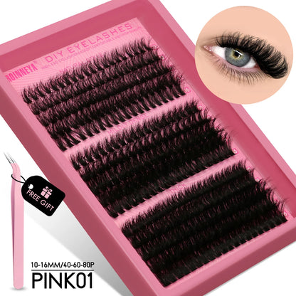 Cluster Lashes Kit – Fluffy Faux Mink Individual Lashes for Salon-Quality Volume