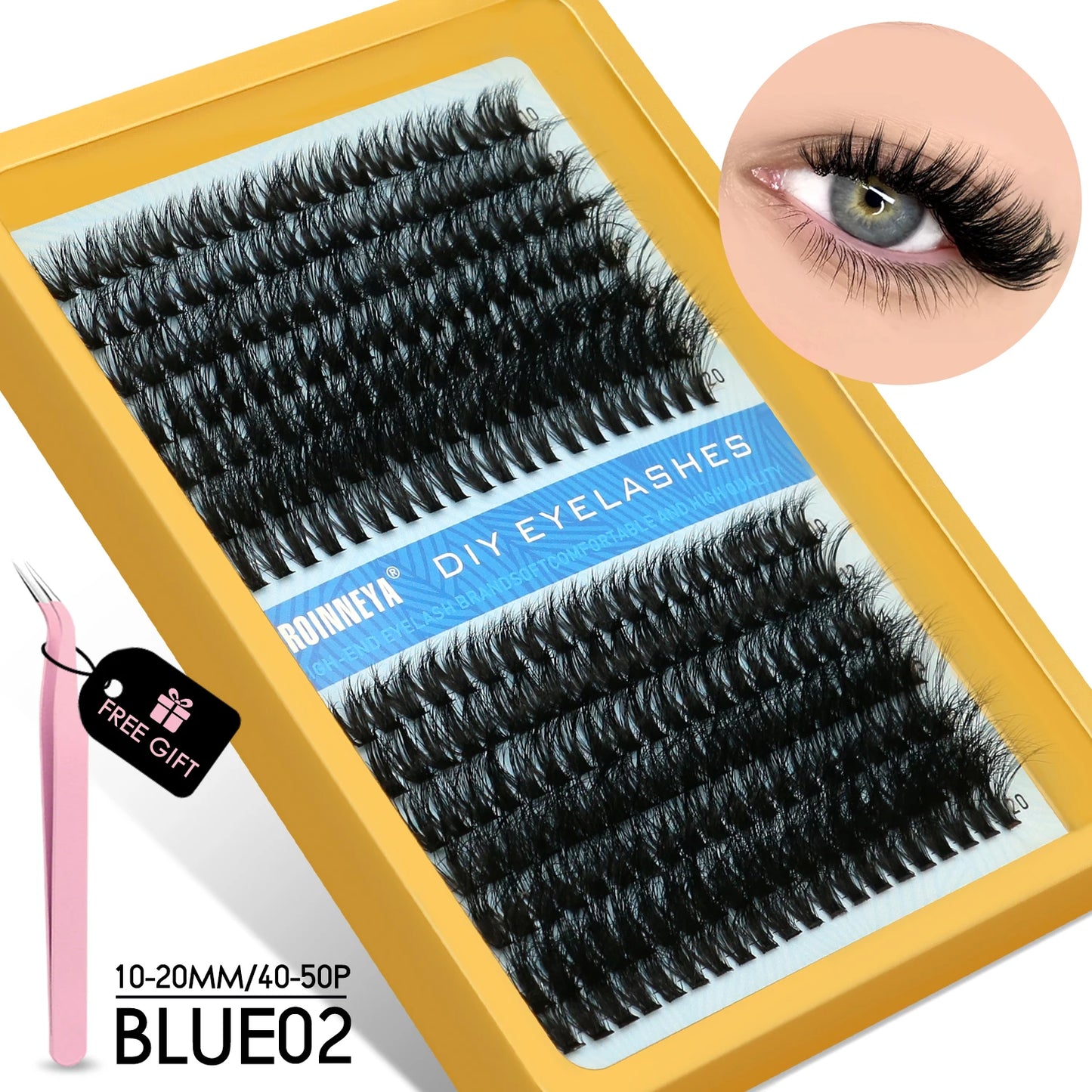 Cluster Lashes Kit – Fluffy Faux Mink Individual Lashes for Salon-Quality Volume