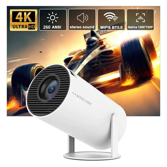 HY300 Pro 4K Smart Projector – Android 11, Dual WiFi6, BT5.0, 260 ANSI, 1080P Supported, Home & Outdoor Cinema