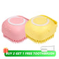 3 in 1 Silicone Dog Bath Brush Massage & Shampoo Dispenser Tool