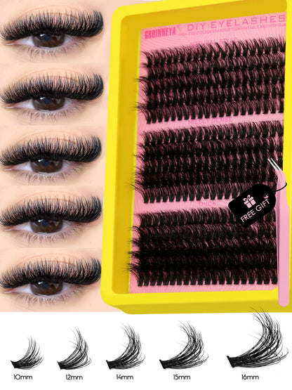 Cluster Lashes Kit – Fluffy Faux Mink Individual Lashes for Salon-Quality Volume