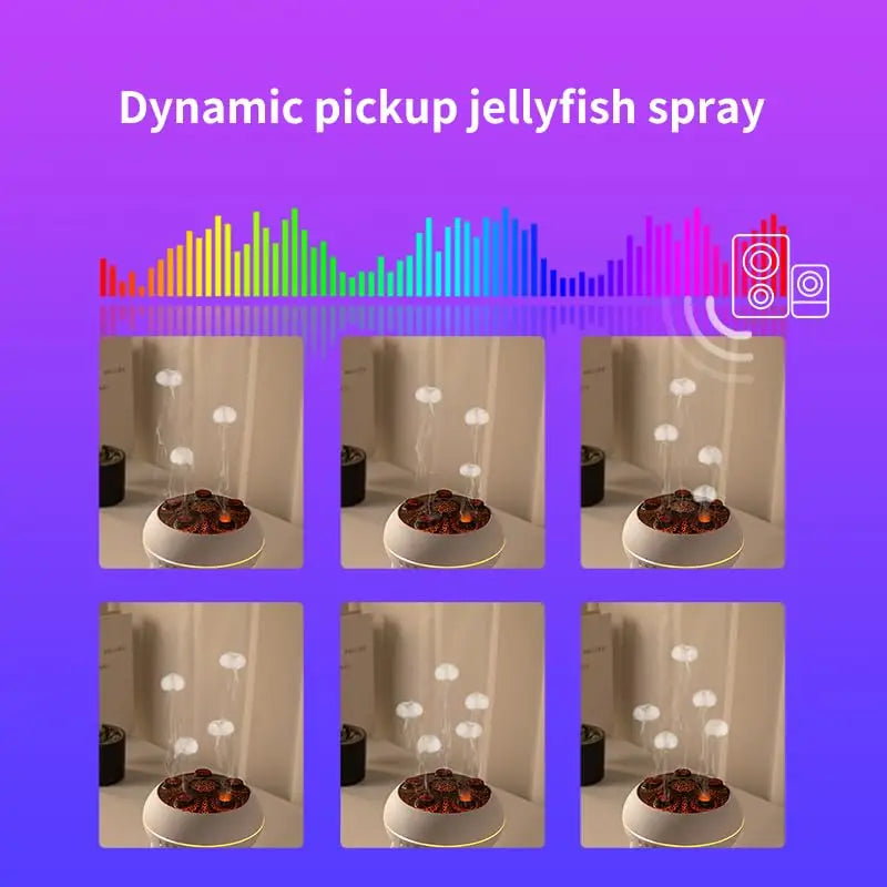 Dynamic Jellyfish 250ml Essential Oil Diffuser & Air Humidifier with Remote Control and 7-Color LED Night Lights – Ideal for Bedrooms & Relaxation Spaces