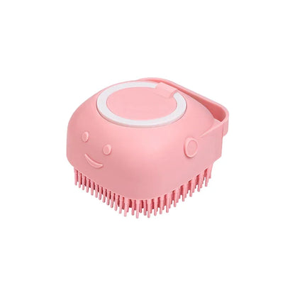 3 in 1 Silicone Dog Bath Brush Massage & Shampoo Dispenser Tool