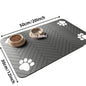 Spill-Proof Pet Food Mat Quick-Dry Absorbent Placemat with Non-Slip Rubber Backing