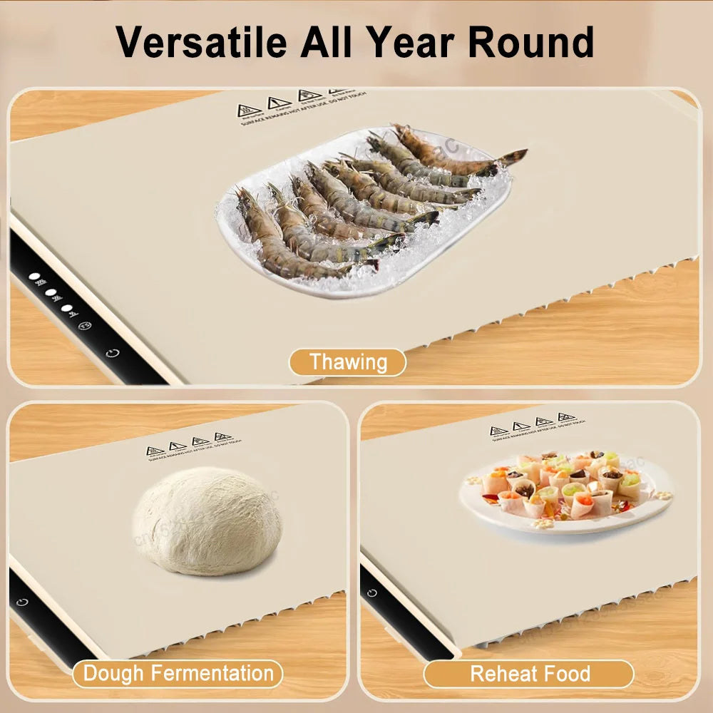 Foldable Electric Food Warming Tray – Portable Heating Mat with 3 Temperature Settings