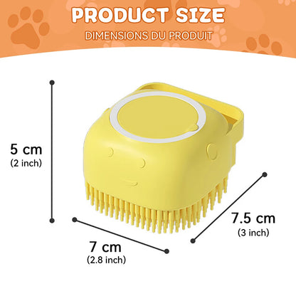 3 in 1 Silicone Dog Bath Brush Massage & Shampoo Dispenser Tool