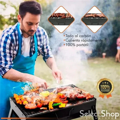 Portable Stainless Steel Charcoal BBQ Grill – Mini Outdoor Cooking Tool Kit for Camping, Picnic & Beach