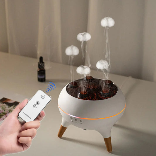 Dynamic Jellyfish 250ml Essential Oil Diffuser & Air Humidifier with Remote Control and 7-Color LED Night Lights – Ideal for Bedrooms & Relaxation Spaces