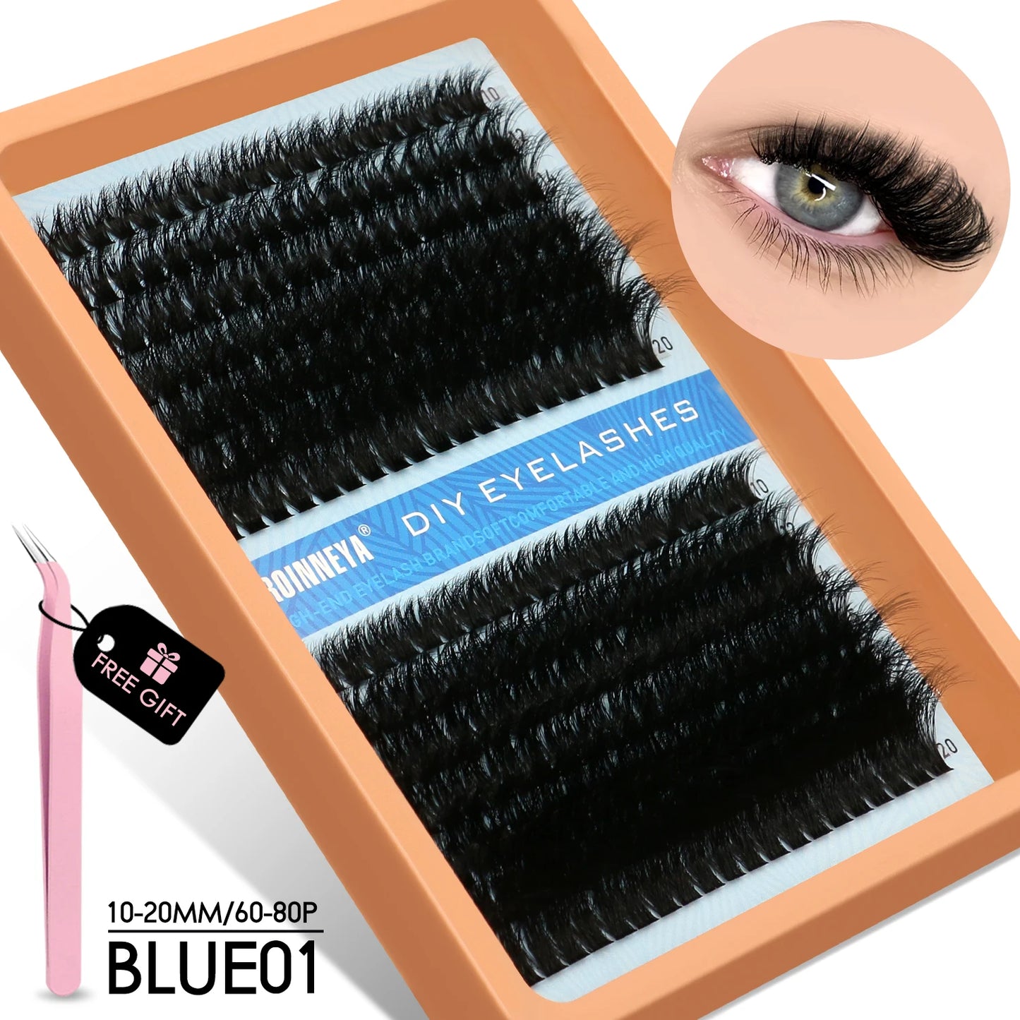 Cluster Lashes Kit – Fluffy Faux Mink Individual Lashes for Salon-Quality Volume
