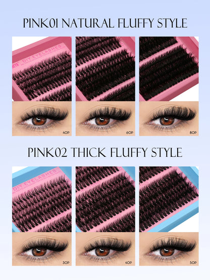 Cluster Lashes Kit – Fluffy Faux Mink Individual Lashes for Salon-Quality Volume