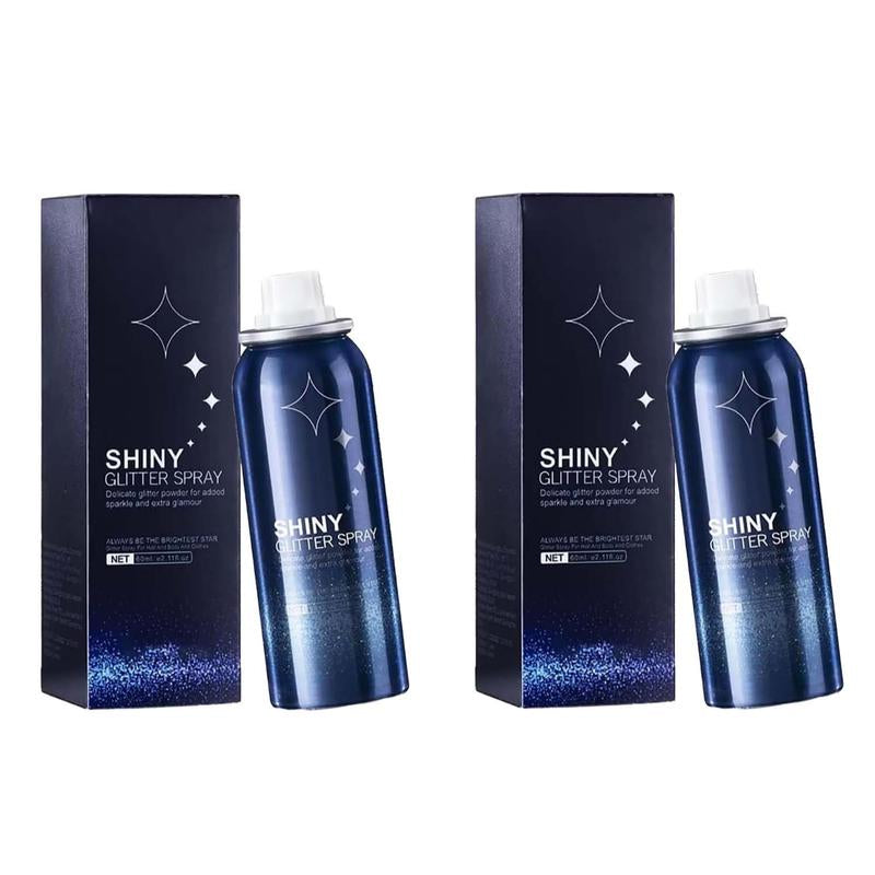 [Buy 1 Get 1 Free] Body Glitter Spray for Skin & Hair – Long-Lasting, Quick-Drying Silver Shimmer – Festival, Rave, Stage & Prom Makeup Glitter – 2.11 Fl Oz