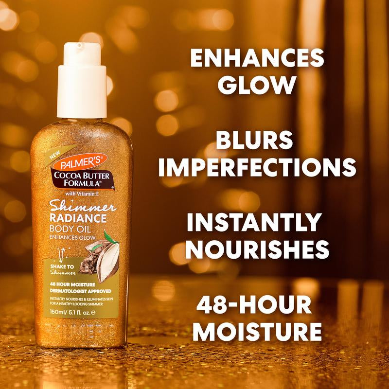 Palmer's Cocoa Butter Shimmer Radiance Bundle – Nourishing Body Lotion & Oil Set for Glowing, Hydrated Skin