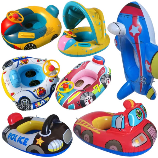Inflatable Baby Pool Float with Canopy – Toddler Swim Seat Ring for Beach, Bathtub & Summer Water Fun