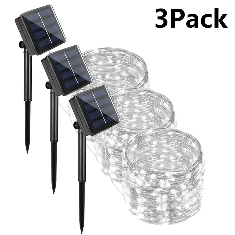 Solar LED Fairy String Lights – 7M/12M/22M/32M Waterproof Outdoor Decorative Lights for Garden, Patio, Christmas, and Parties