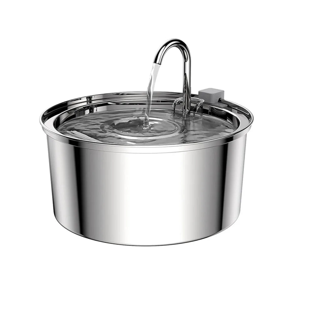 Automatic Stainless Steel Water Fountain- USB Quiet Auto Feeder for Cats & Dogs with Filter